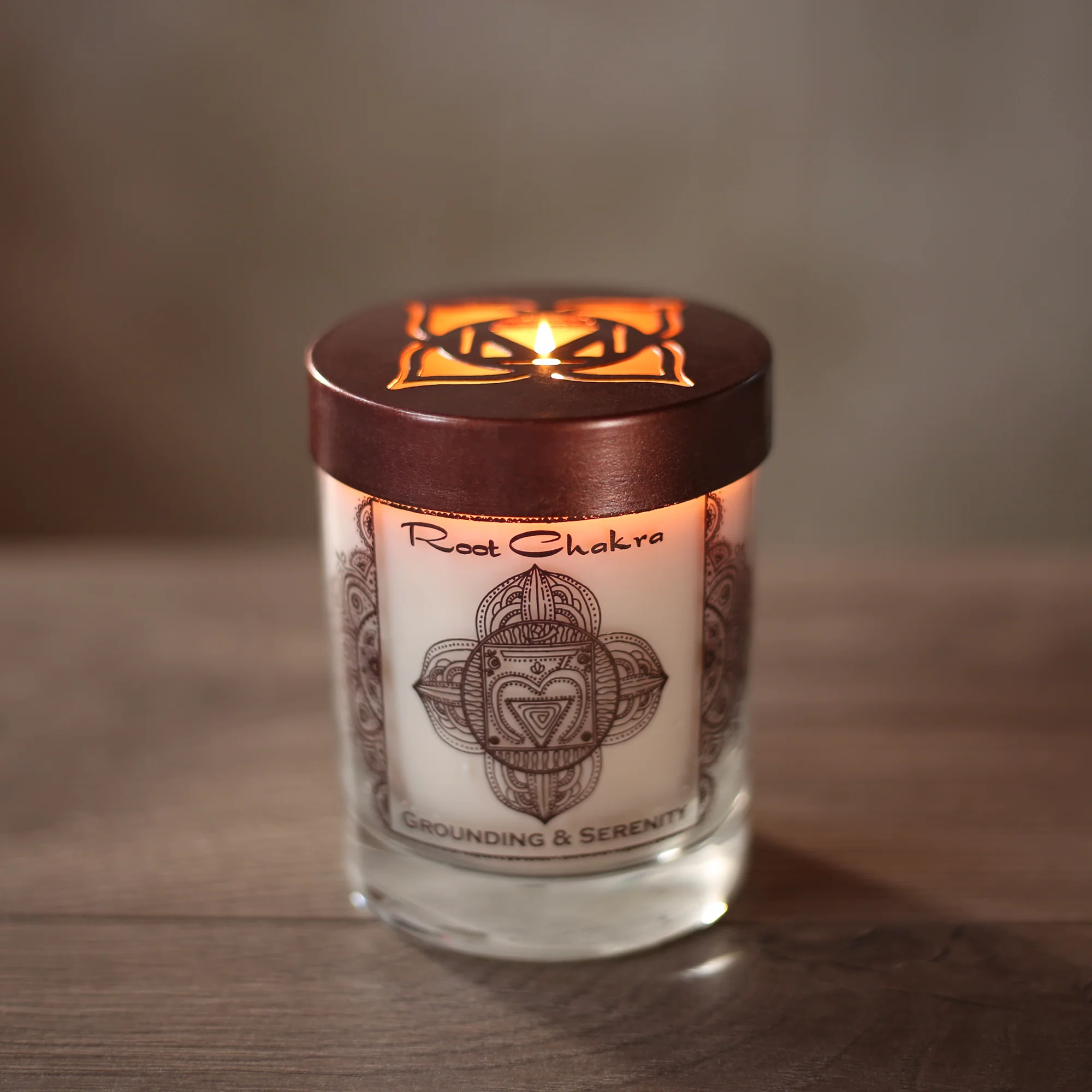 Root Chakra Muladhara | Soy Candle for Chakra Meditation with Essential Oils | Sandalwood | Grounding and Serenity - 10.5oz - Image 6