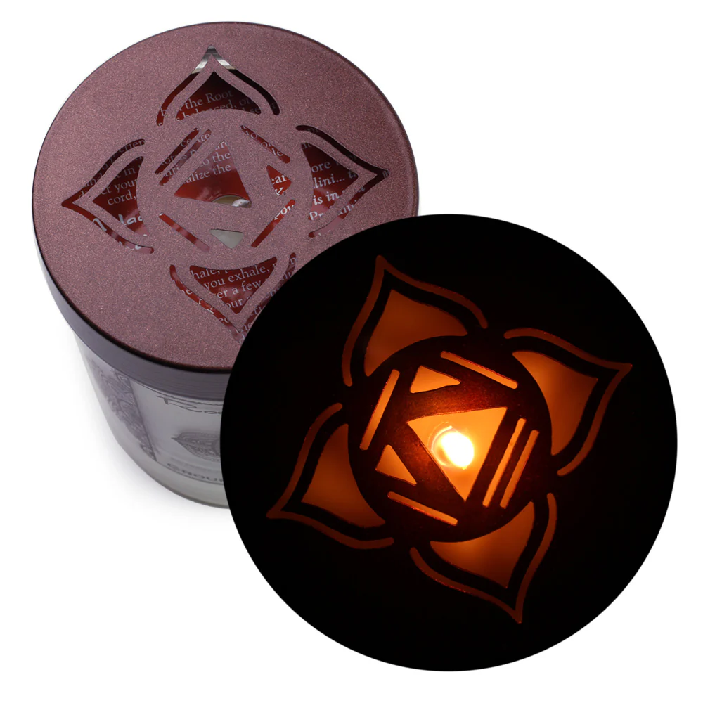 Root Chakra Muladhara | Soy Candle for Chakra Meditation with Essential Oils | Sandalwood | Grounding and Serenity - 10.5oz - Image 7