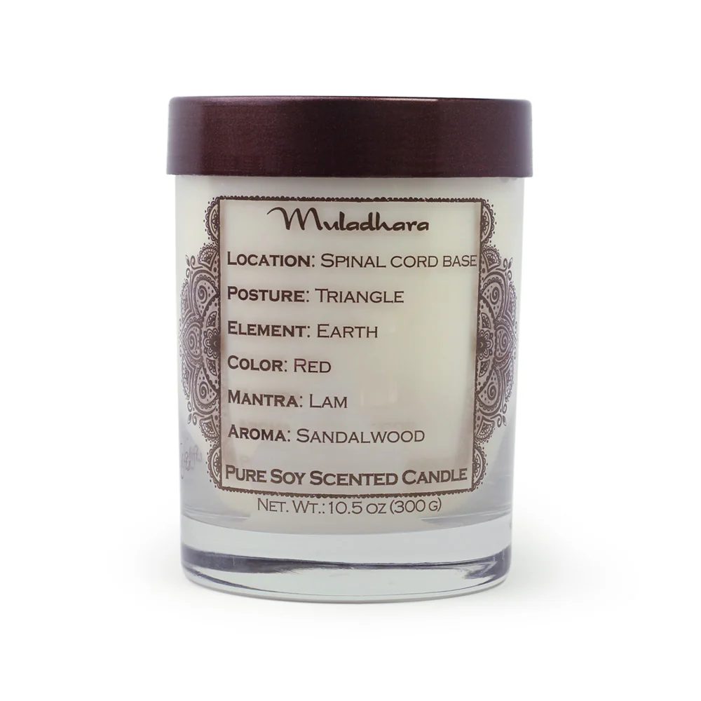Root Chakra Muladhara | Soy Candle for Chakra Meditation with Essential Oils | Sandalwood | Grounding and Serenity - 10.5oz - Image 8