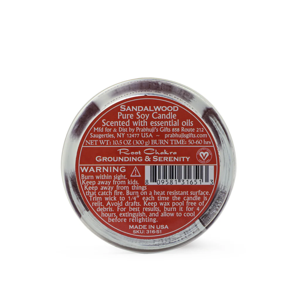 Root Chakra Muladhara | Soy Candle for Chakra Meditation with Essential Oils | Sandalwood | Grounding and Serenity - 10.5oz - Image 9