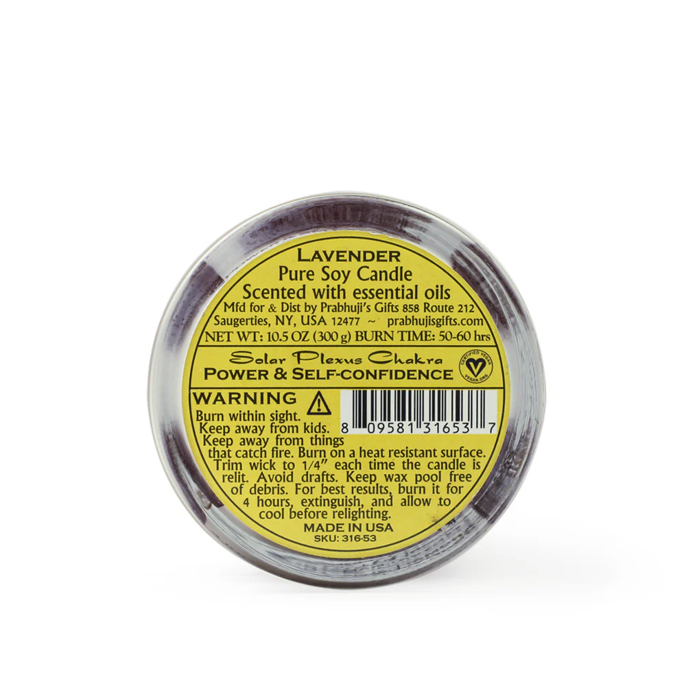 Solar Plexus Chakra Manipura | Soy Candle for Chakra Meditation Scented with Essential Oils | Lavender Blossom | Power and Self-confidence - 10.5oz - Image 9