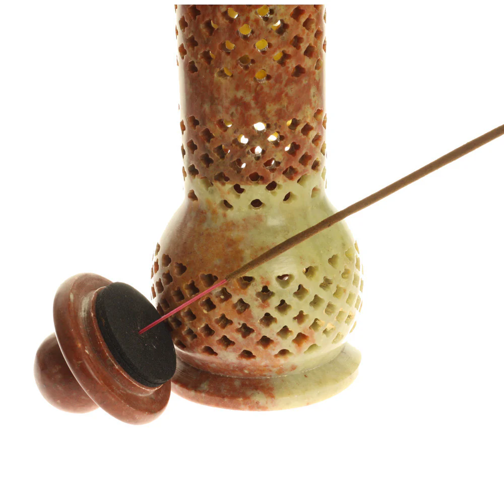 Incense Burner - Soapstone Tower Genie Jali - Image 4