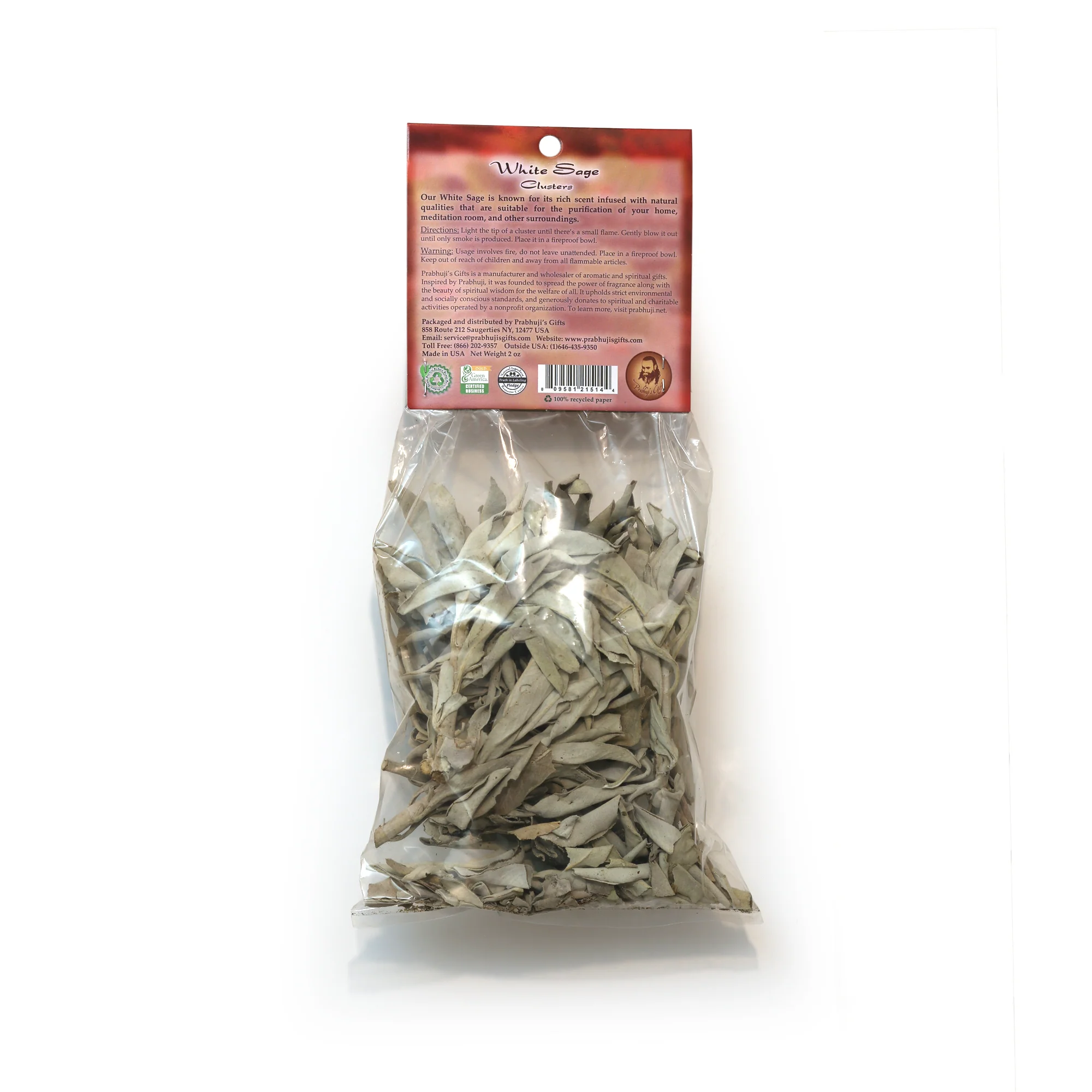 White Sage Smudge Clusters - 2oz bag - Image 2