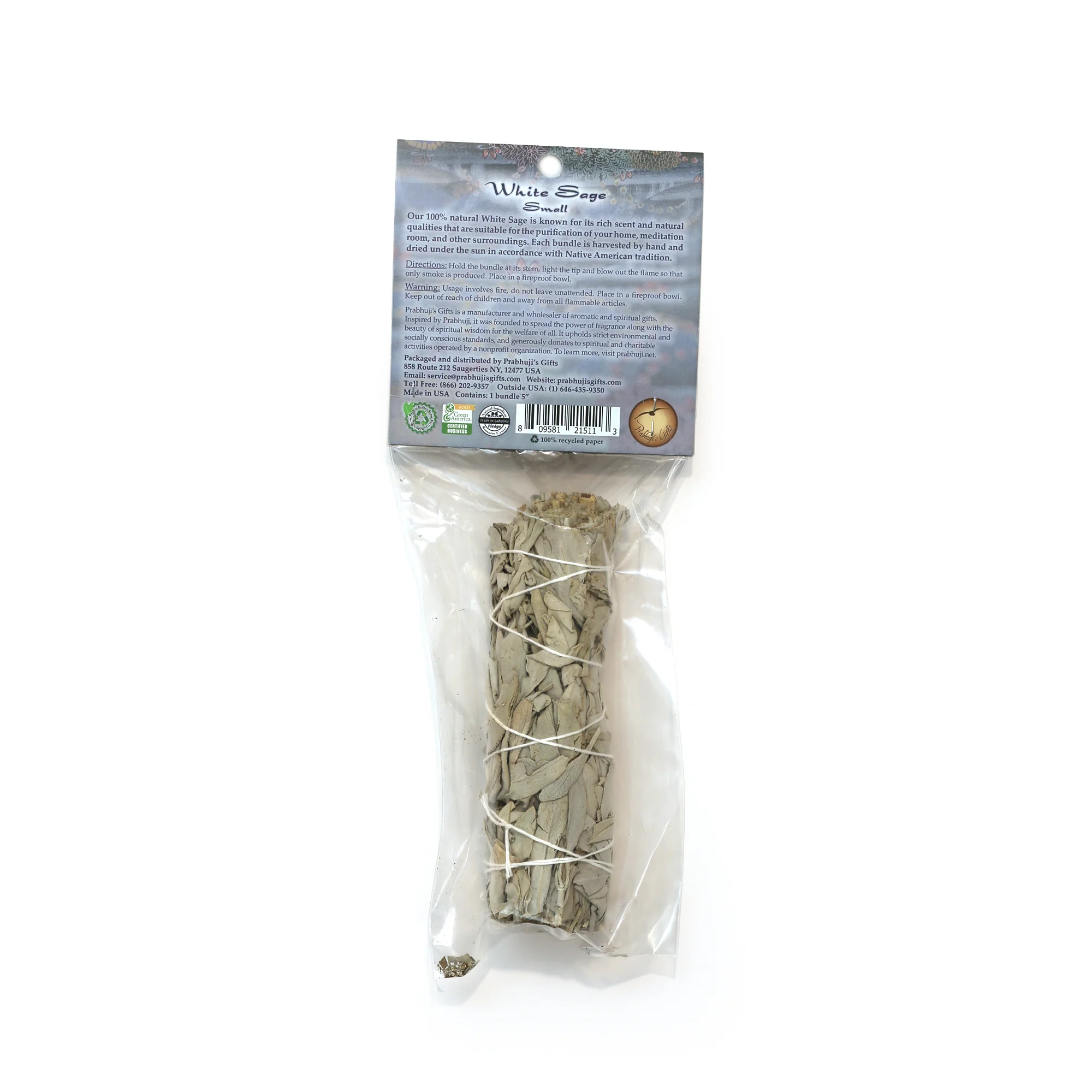 White Sage Smudge Stick - Small Bundle (5"-6") - Image 2