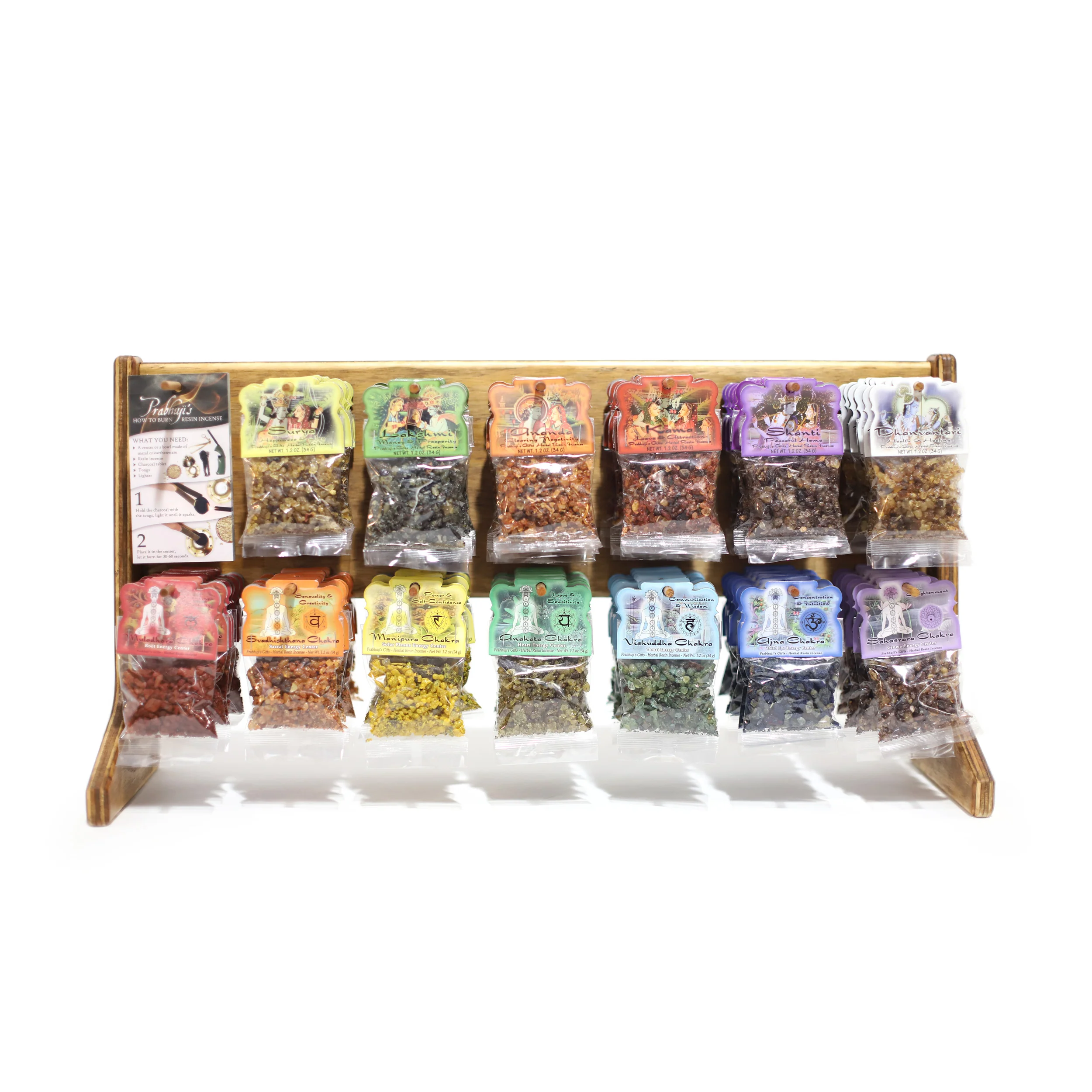 Wholesale Opening Bundle - Herbal Resin Incense - Display Rack with 7-Chakra and 6-Intention Complete Line 1.2 oz (34g) Bags - 78 Packs - Image 3