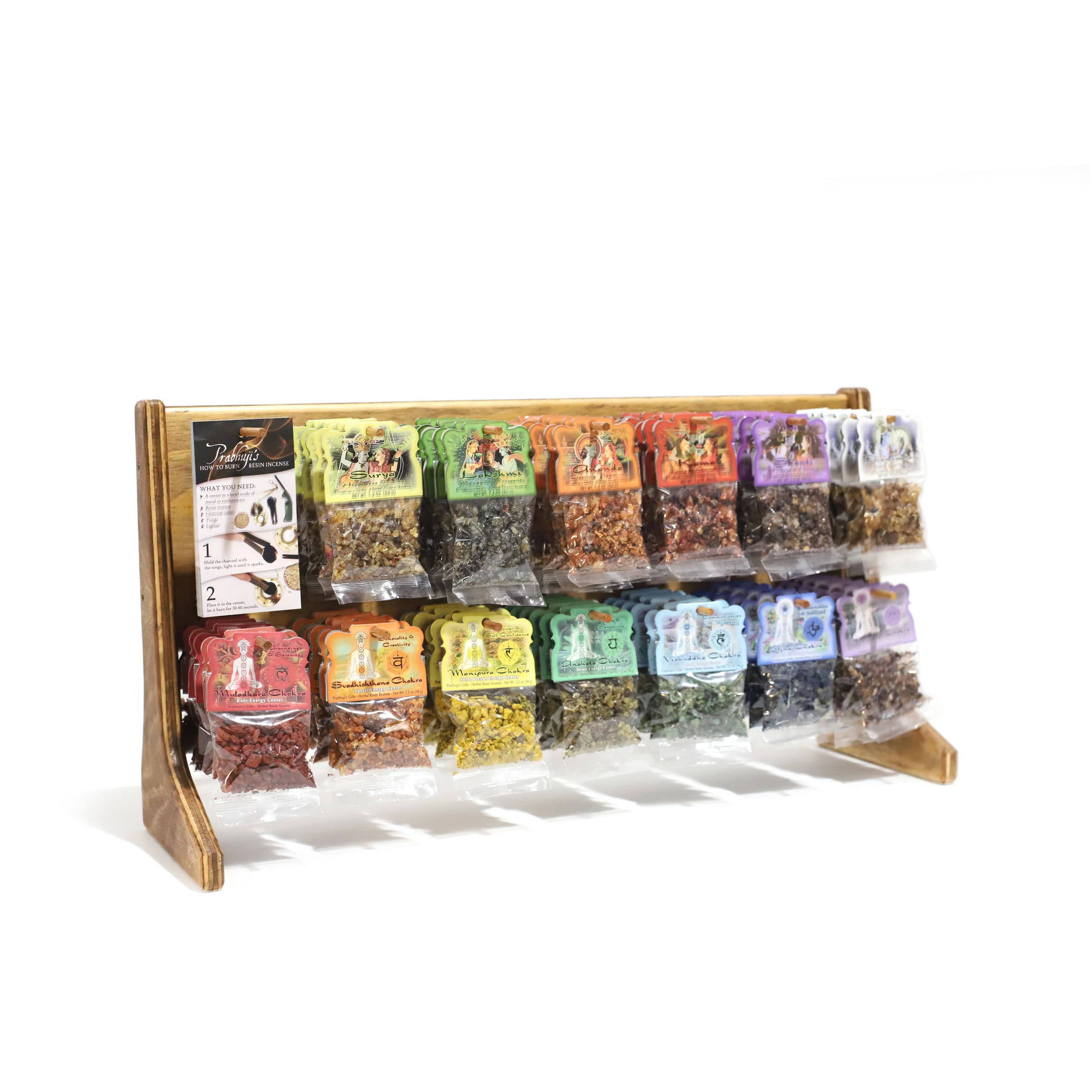 Wholesale Opening Bundle - Herbal Resin Incense - Display Rack with 7-Chakra and 6-Intention Complete Line 1.2 oz (34g) Bags - 78 Packs - Image 4