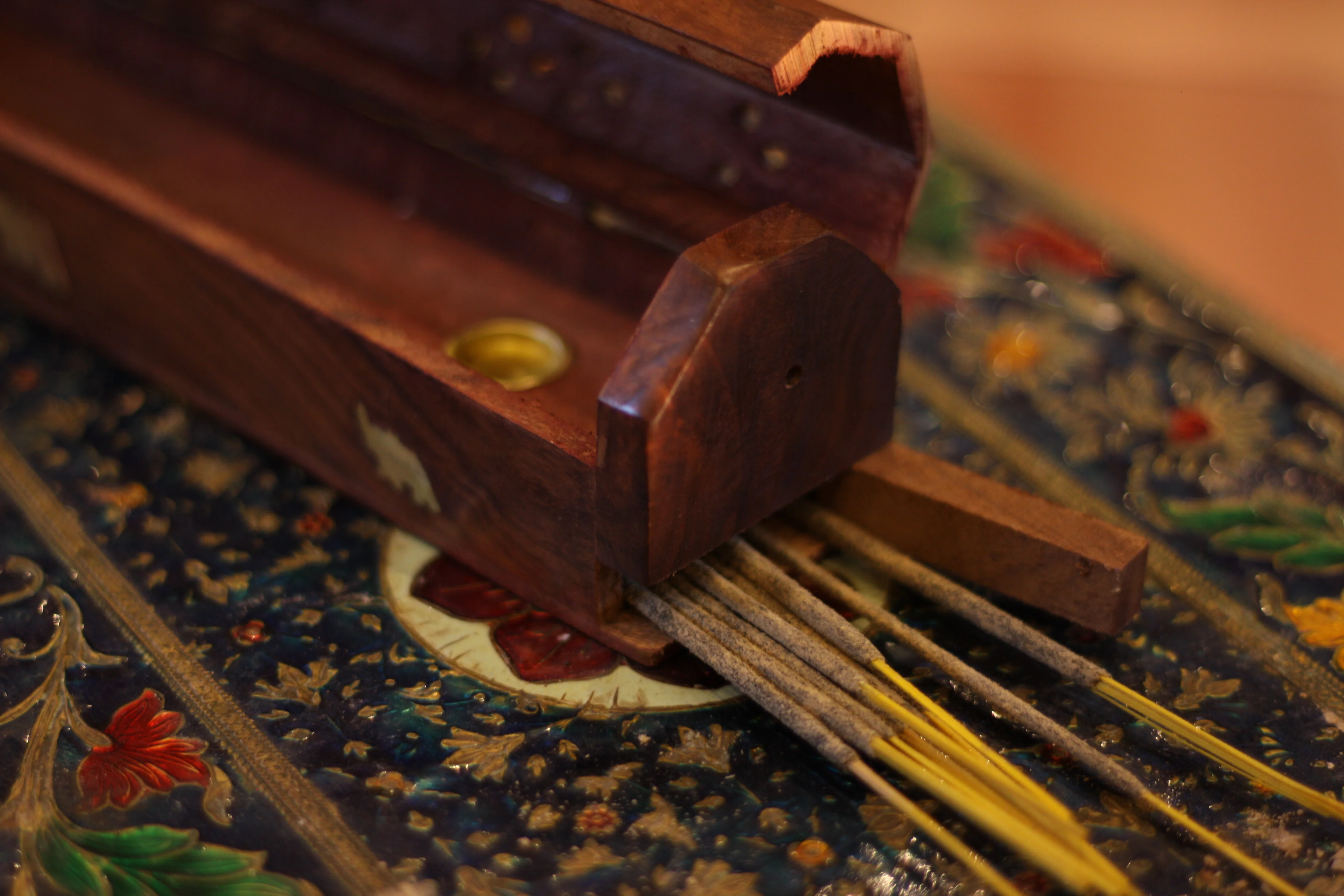 Incense Burner - Wooden Box with Storage - Elephant - Image 5
