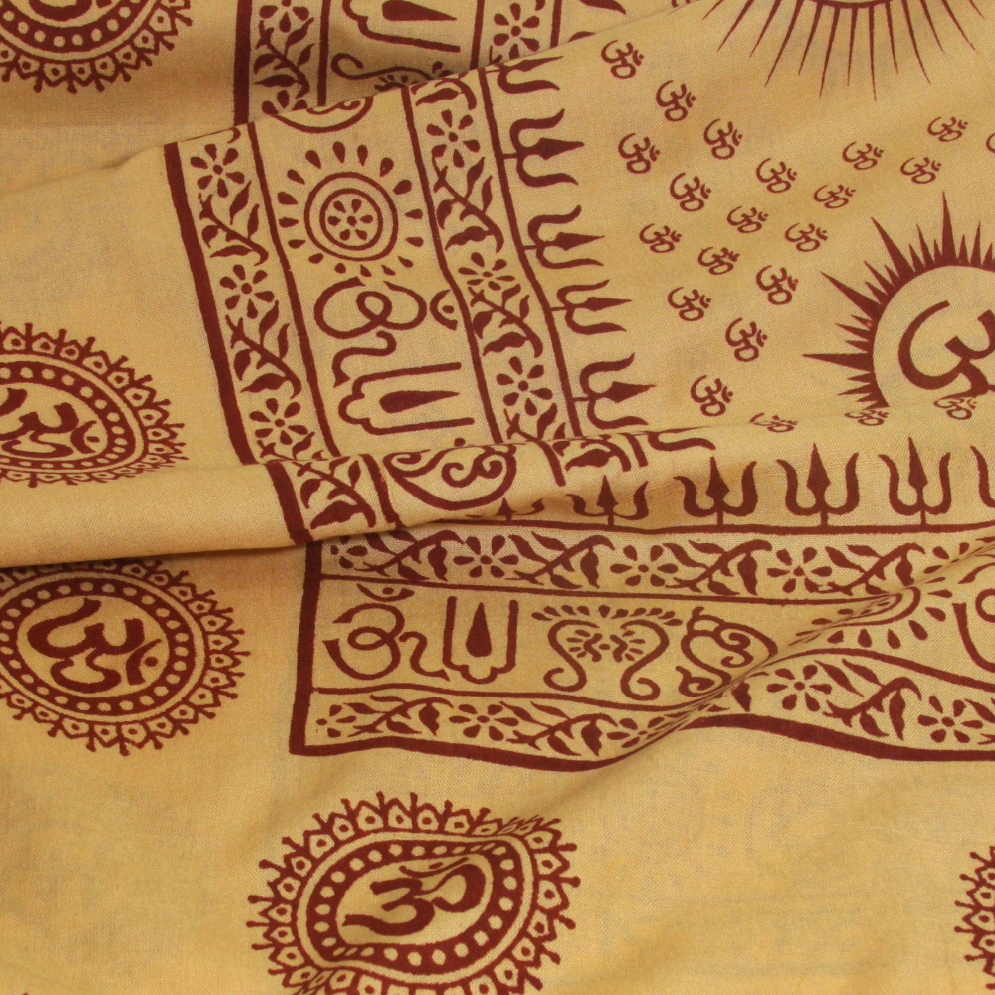 Meditation Yoga Prayer Shawl - Mantra Om - Peach Large - Image 5